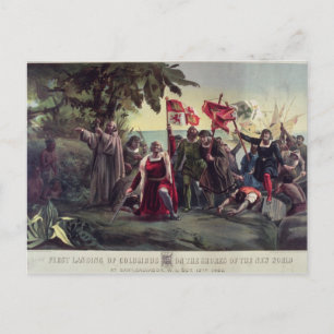 The First Landing of Columbus Postcard