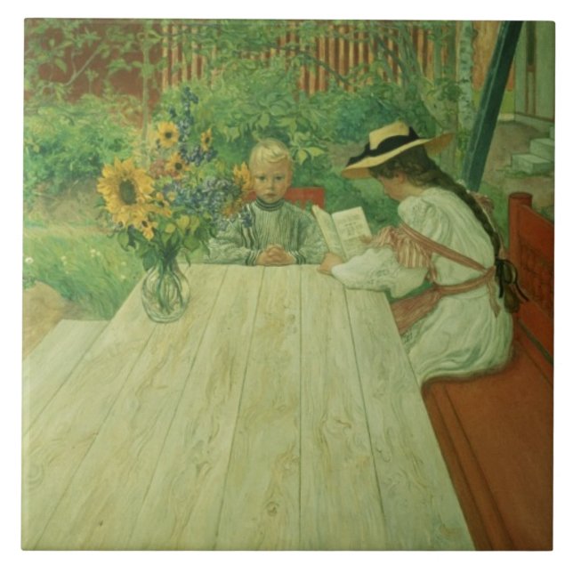 The First Lesson, 1903 Tile (Front)