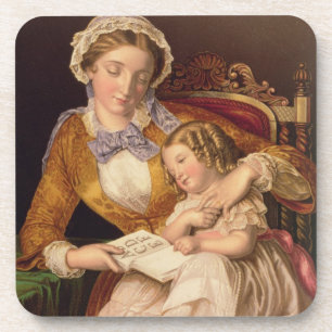 The First Lesson, pub. by Baxter, 1855 (print) Coaster