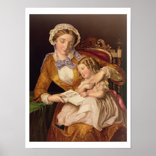 The First Lesson, pub. by Baxter, 1855 (print) Poster (Front)