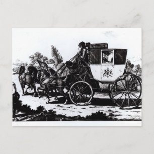 The First Mail Coach, 1784 Postcard