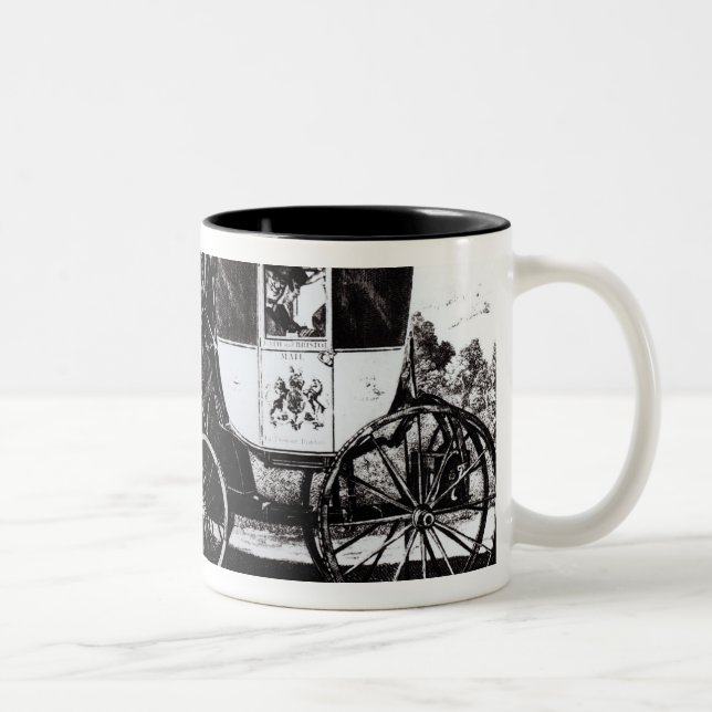 The First Mail Coach, 1784 Two-Tone Coffee Mug (Right)