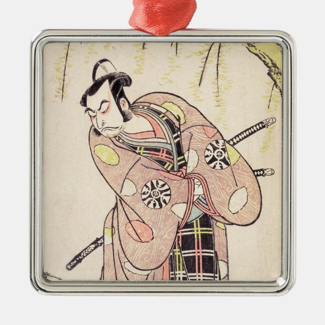 The First Nakamura Nakazo as a Samurai Standing Metal Ornament (Front)