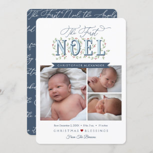The First Noel Baby Boy Christmas Card