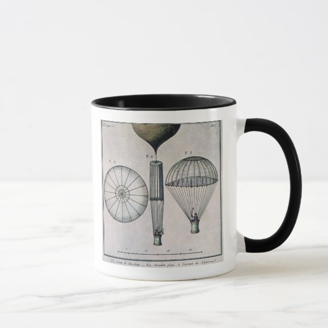 The First Parachute Descent by Andre-Jacques Garne Mug (Right)
