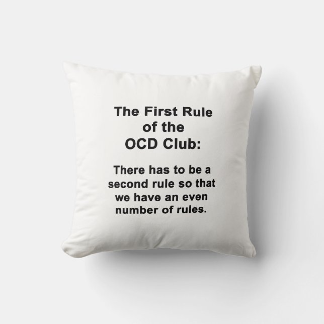 The First Rule of the OCD Club Cushion (Front)