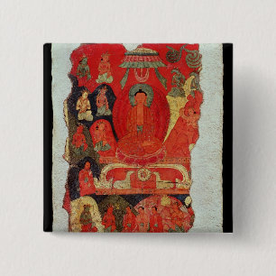The First Sermon of Buddha 15 Cm Square Badge