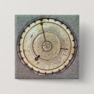 The first spring driven clock with fusee, view of 15 cm square badge