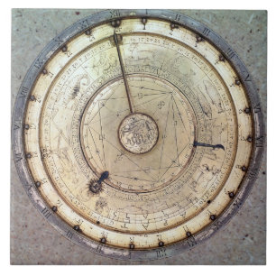 The first spring driven clock with fusee, view of ceramic tile