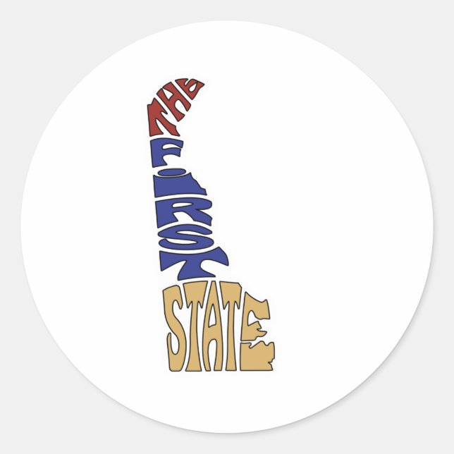 The First State - Delaware Classic Round Sticker (Front)