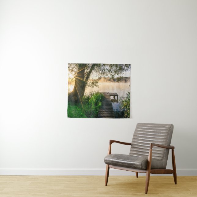 The First Sunrays at Wesslinger See Tapestry (In Situ (Horizontal))