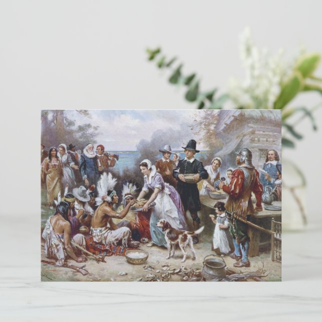 The First Thanksgiving by Jean Ferris c. 1912 Invitation (Standing Front)