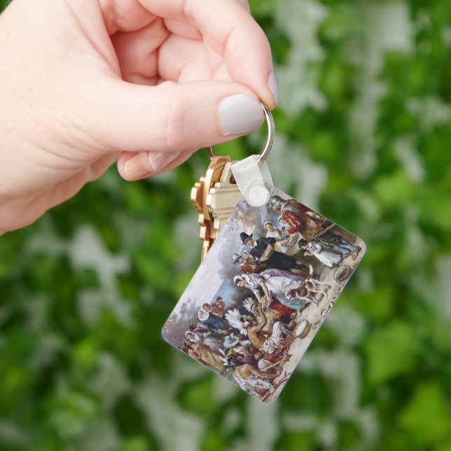 The First Thanksgiving by Jean Ferris c. 1912 Key Ring (Hand)