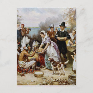 The First Thanksgiving Holiday Postcard