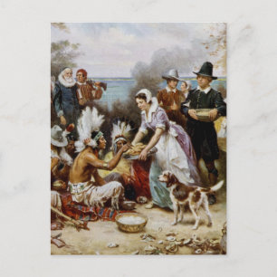 The First Thanksgiving Holiday Postcard