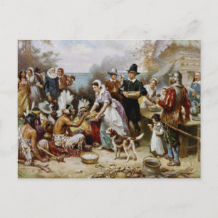 The First Thanksgiving Holiday Postcard