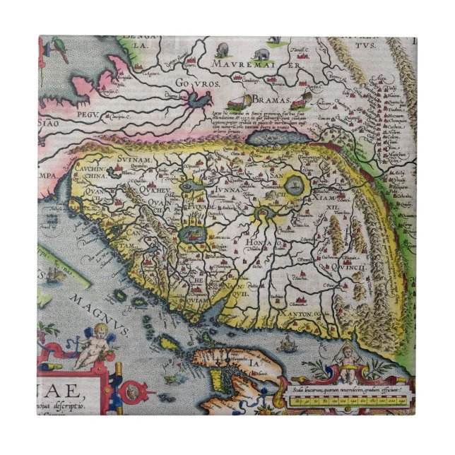 The First Western Atlas China | 1584 Ceramic Tile (Front)