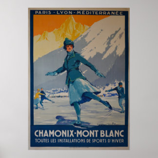 the first winter of olympics 1924 poster