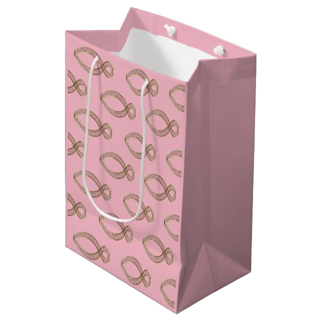 The Fish  Christian symbol. Medium Gift Bag (Front Angled)