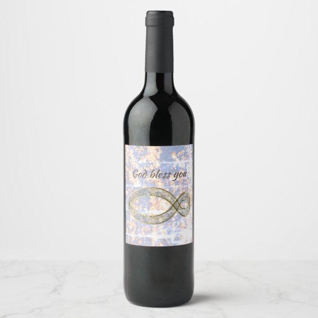 The Fish  Christian symbol. Wine Label (Front)