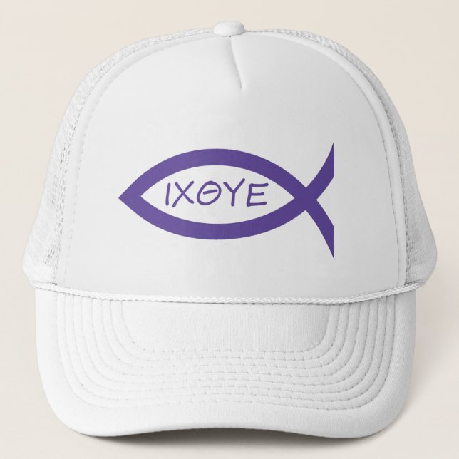 The Fish is purple Trucker Hat (Front)