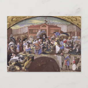 The Fish Market at Les Halles, c.1660 Postcard