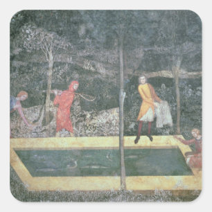 The Fish Pond, from the Stag Room, 1343 Square Sticker