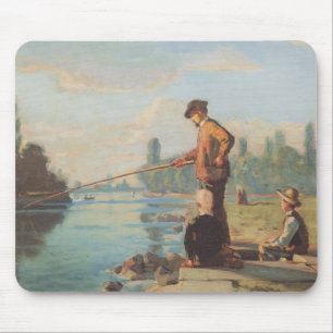 The Fisherman (Fishing Outdoors) (Angling) (River) Mouse Pad