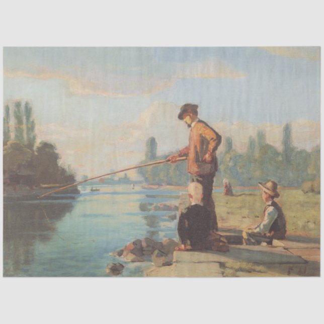 The Fisherman (Fishing Outdoors) (Angling) (River) Tissue Paper (Front)
