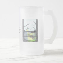 The Fisherman...Frosted Glass Mug...