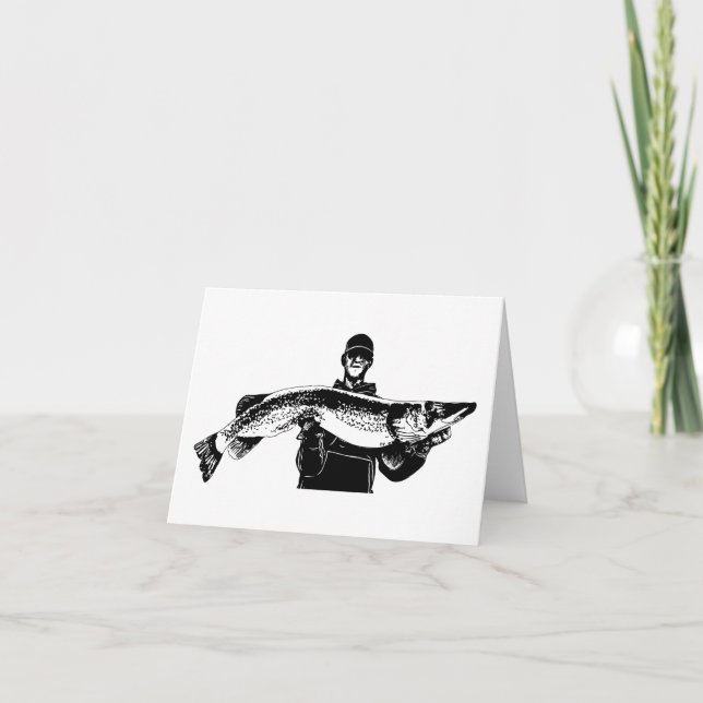 The fisherman has caught a big fish thank you card (Front)