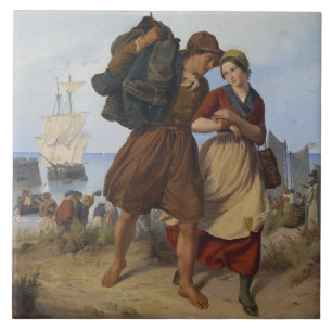 The Fisherman's Homecoming (by Rudolf Jordan) Ceramic Tile