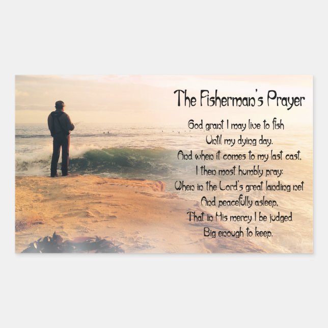 The Fishermans Prayer Rectangular Sticker (Front)