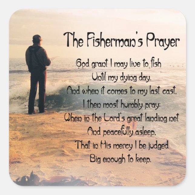 The Fishermans Prayer Square Sticker (Front)