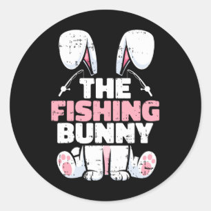 The Fishing Bunny Easter Family Matching Spring Me Classic Round Sticker