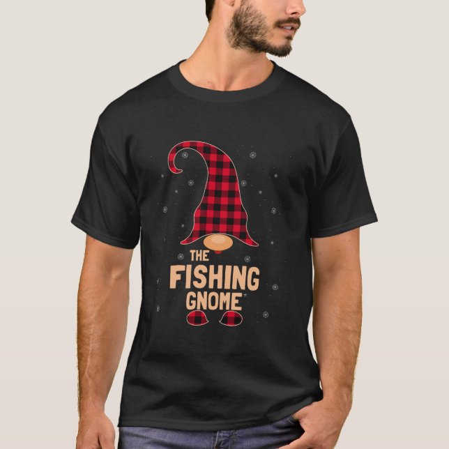 The Fishing Christmas Gnome Pajama  T-Shirt (Front)