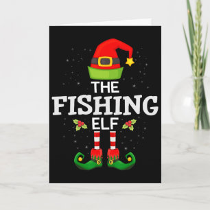 The Fishing Elf Christmas Family Matching Pajama Card