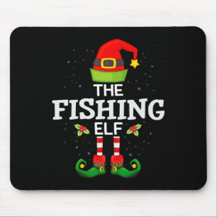 The Fishing Elf Christmas Family Matching Pajama Mouse Pad