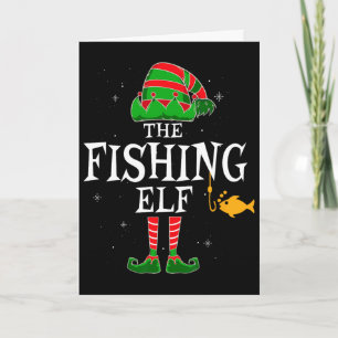 The Fishing Elf Group Matching Family Christmas Fi Card