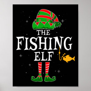 The Fishing Elf Group Matching Family Christmas Fi Poster