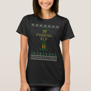 The Fishing Elf Matching Family Ugly Christmas Swe T-Shirt