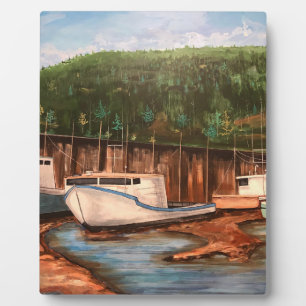 The Fishing Village Original Hand Painted Artwork Plaque