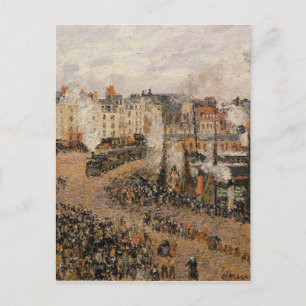 The Fishmarket, Dieppe by Camille Pissarro Postcard