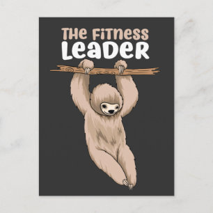 The Fitness Leader Funny Sloth Training Postcard