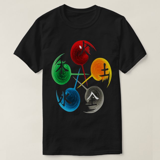 The Five Elements Of Qigong Tai Chi t Design T-Shirt (Design Front)