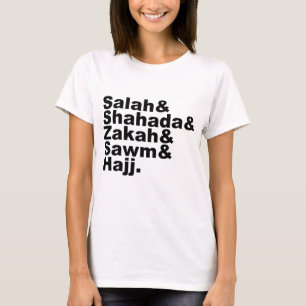 The Five Pillars of Islam Muslim Prayer Faith T-Shirt