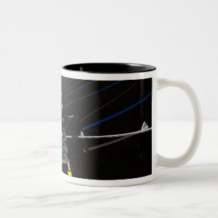 The five THEMIS spacecraft in orbit Two-Tone Coffee Mug