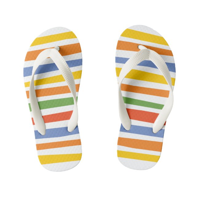 The Fixies | Multicolored Striped Kid's Thongs (Footbed)