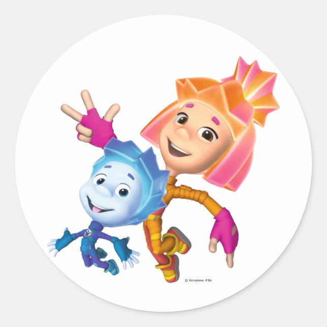 The Fixies | Simka and Nolik Classic Round Sticker (Front)