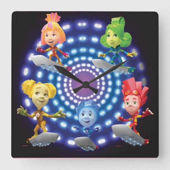 The Fixies | Top Secret - Fixie Kids Square Wall Clock (Front)